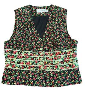 Howard Wolfe Vintage NWT V-Neck Vest Size 12 Strawberry Fruit 100% Cotton USA
